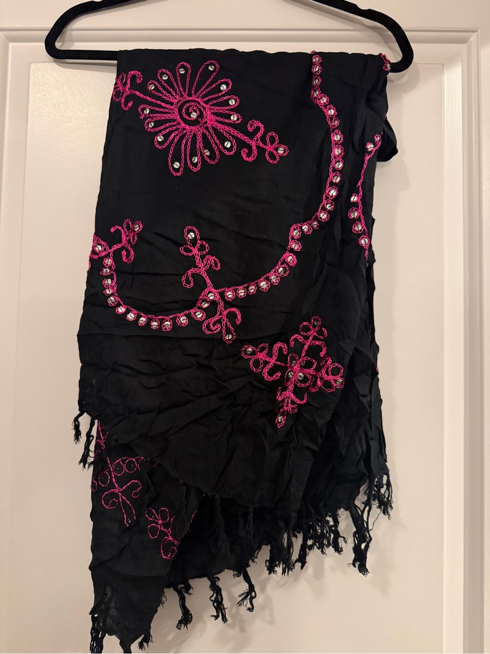 Black and Pink Sequin Sarong